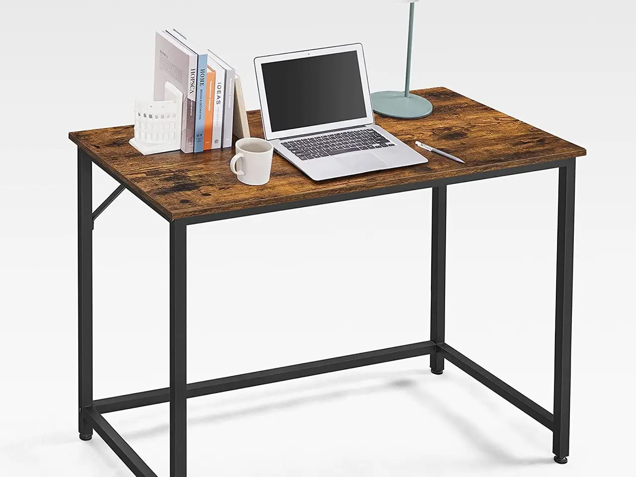 Billede 6 - Skrivebord computerbord i industriel stil, 50 × 100 × 75 cm, rustik brun/sort