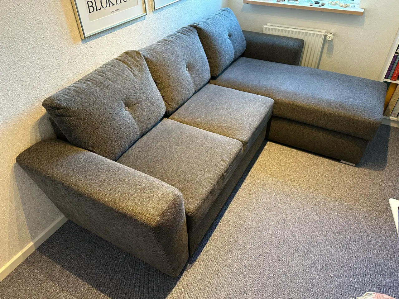 Billede 1 - Flot grå hjørnesovesofa med opbevaring