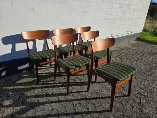 6 flotte vintage teakstole fra 1960’erne
