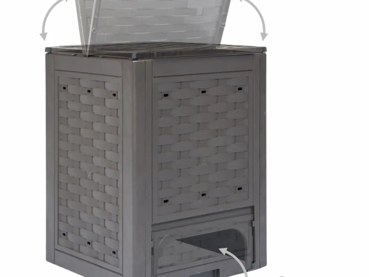 Billede 5 - Kompostbeholder til haven 300 l - 60 x 60 x 83 cm, brun