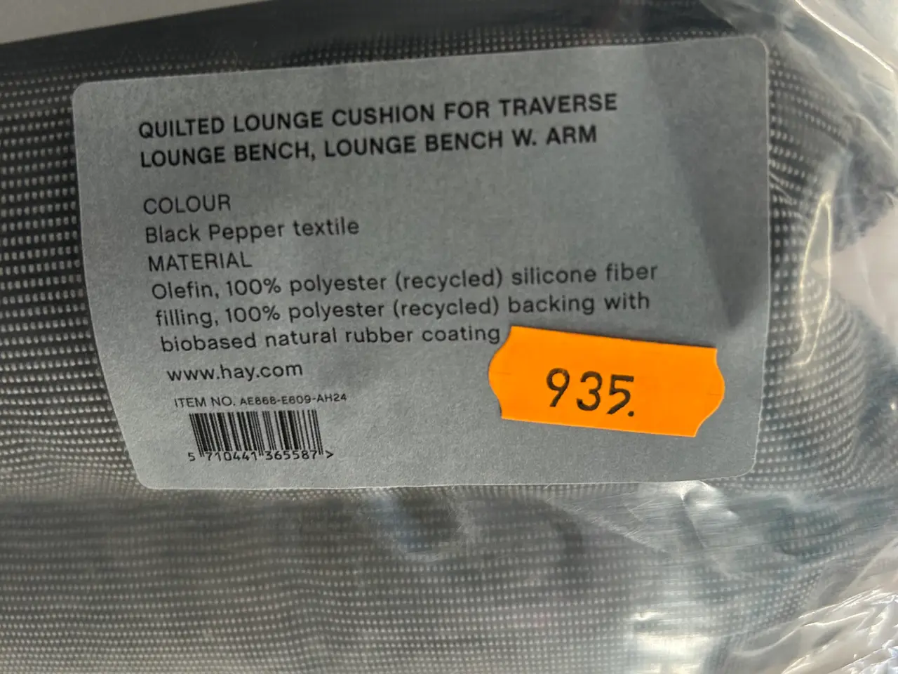 Billede 1 - Quilted Lounge Cushion for Traverse Lounge Bench W. Arm HAY Black Pepper