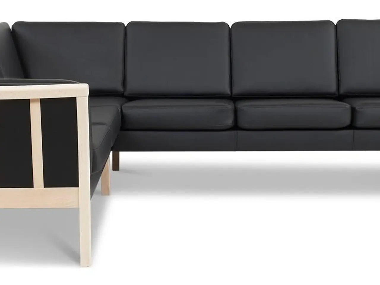 Billede 2 - Dragør vendbar tremmesofa hjørnesofa - sort bonded læder