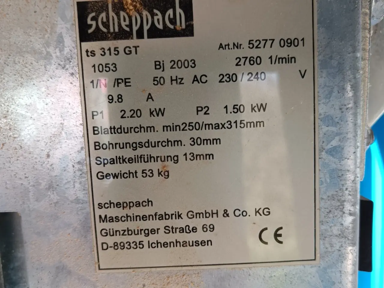 Billede 9 - Bordrundsav (315 mm) og sidebord