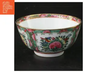 Porcelænsskål med farverig dekoration (str. Ø 12 cm)