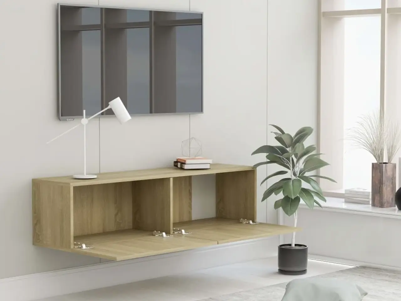Billede 4 - Tv-bord 120x30x30 cm konstrueret træ sonoma-eg