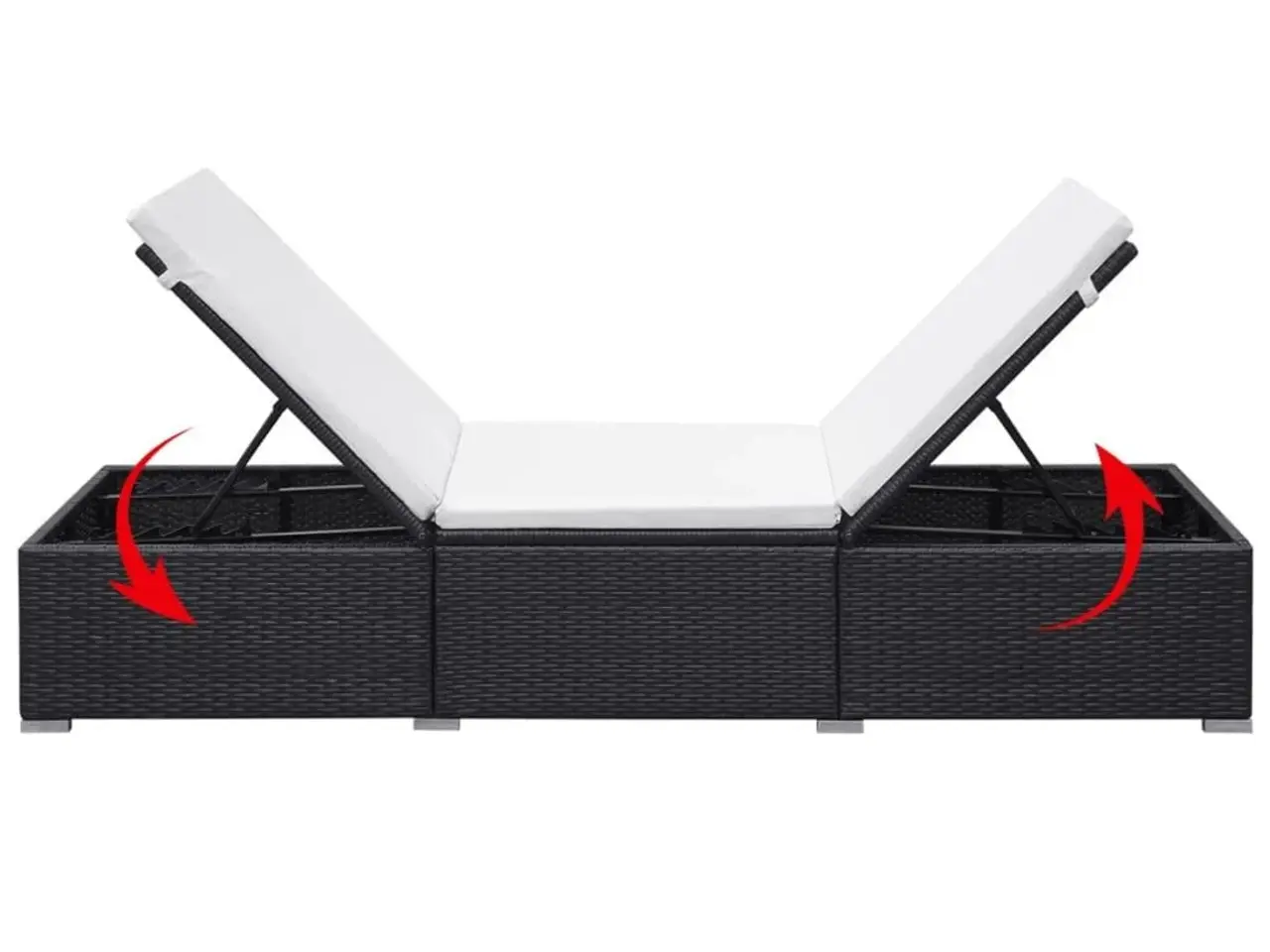 Billede 6 - Liggestol med hynde polyrattan sort