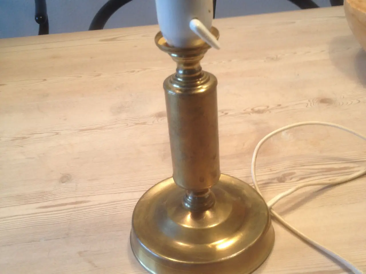 Billede 1 - Bordlampe-ABO, Dansk retro, messing 