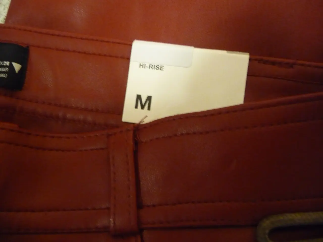 Billede 4 - leggins fake læder str m bordeaux