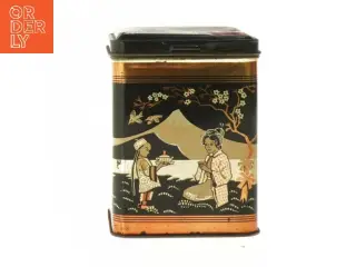 Dekorativ metaldåse med japansk motiv (str. 12x9x9 cm)