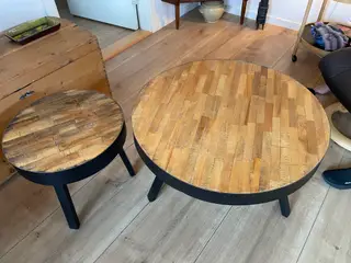 Runde teak sofaborde