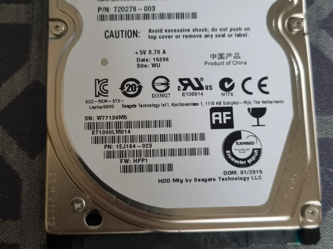 Billede 1 - Seagate 1000GB 2.5" harddisk!
