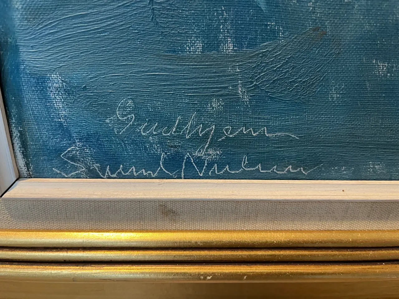Billede 2 - Oliemaleri vintersene af Svend Nielsen.