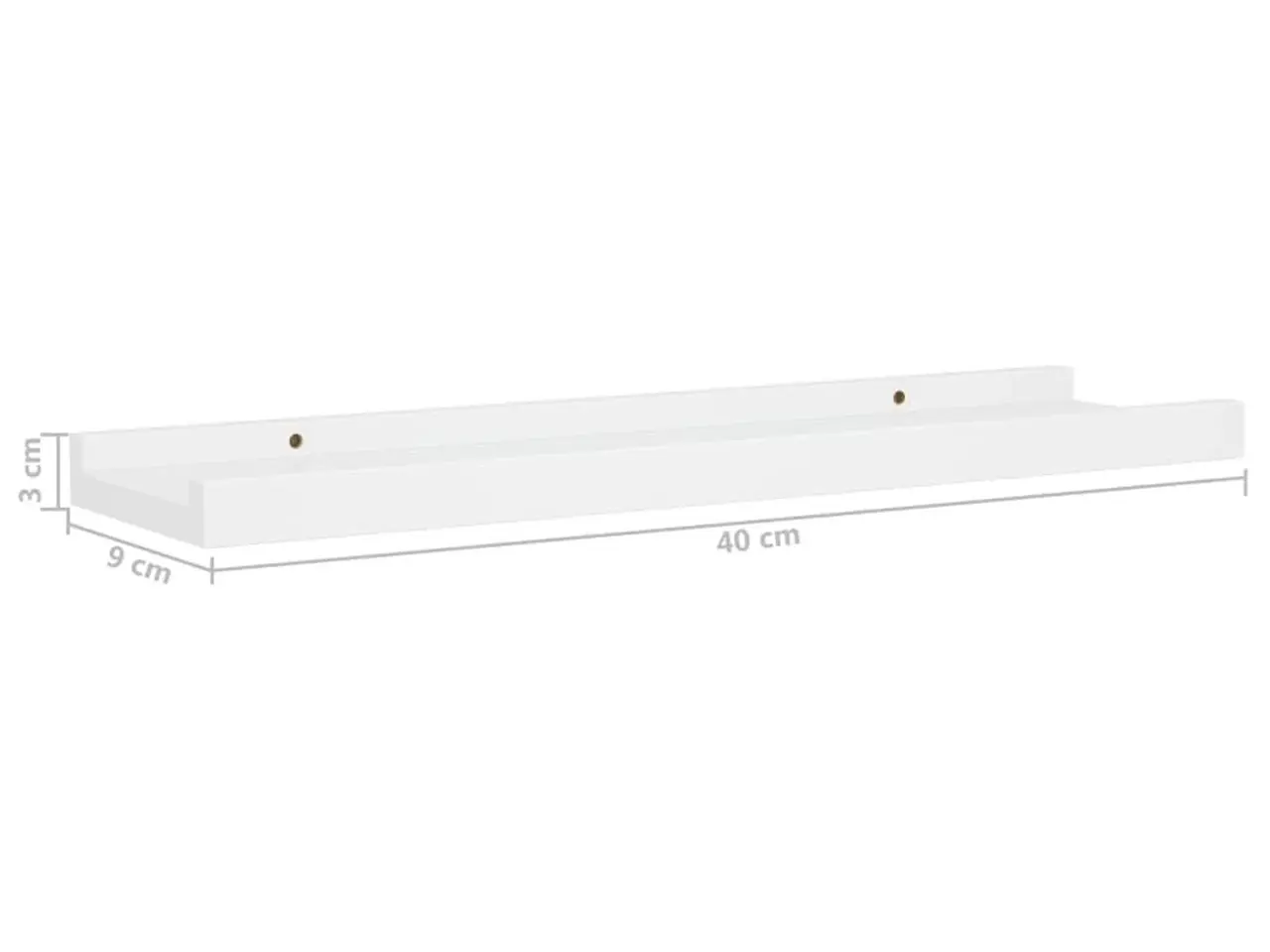 Billede 9 - Gallerihylder 2 stk. - 40 × 9 × 3 cm, MDF, hvid