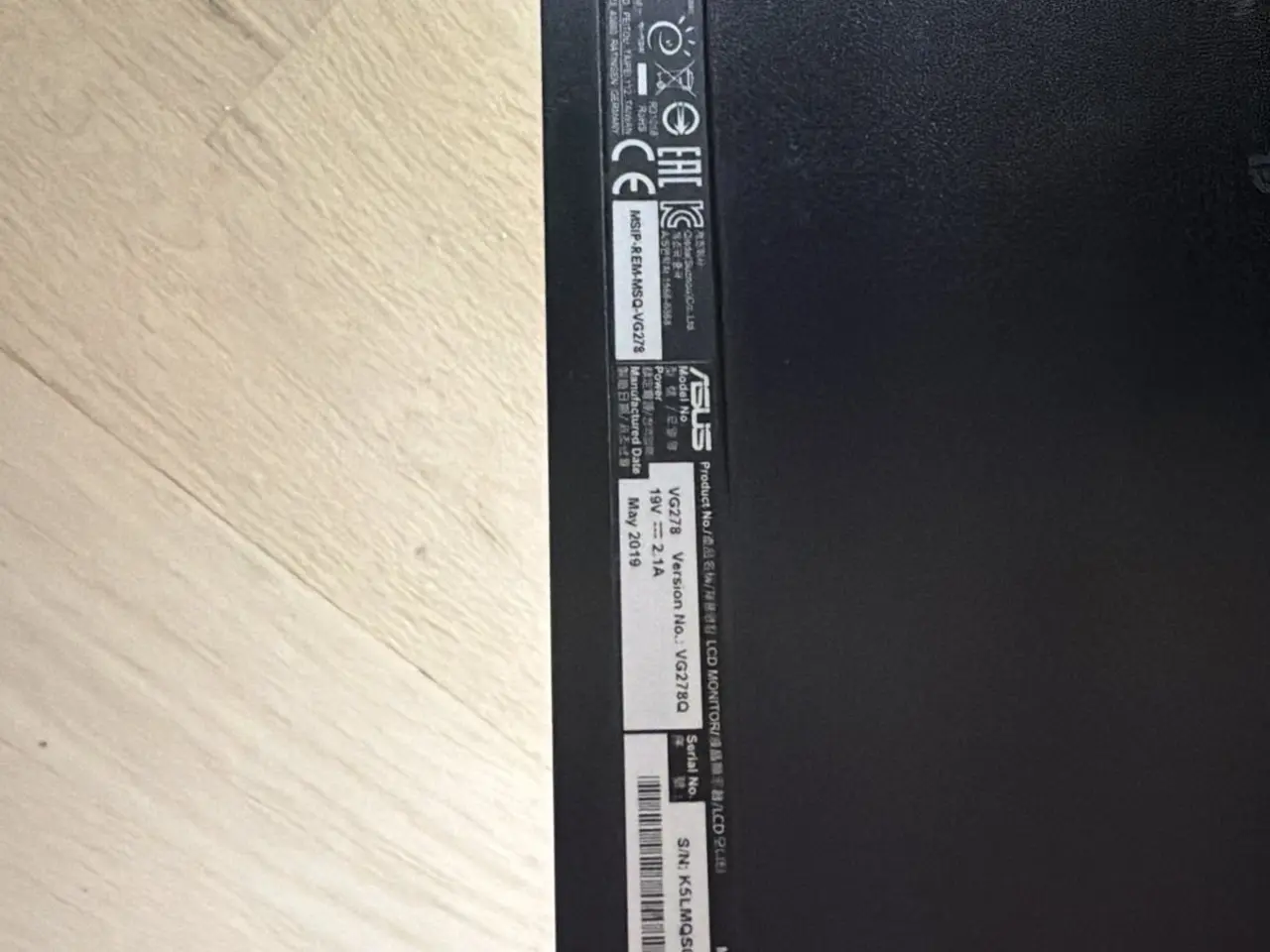 Billede 1 - ASUS VG278Q 27" gaming-skærm