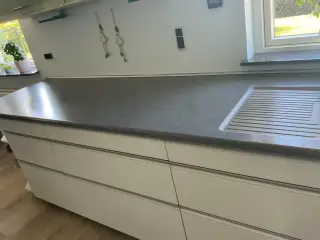 Køkken bordplade m dobbeltvask