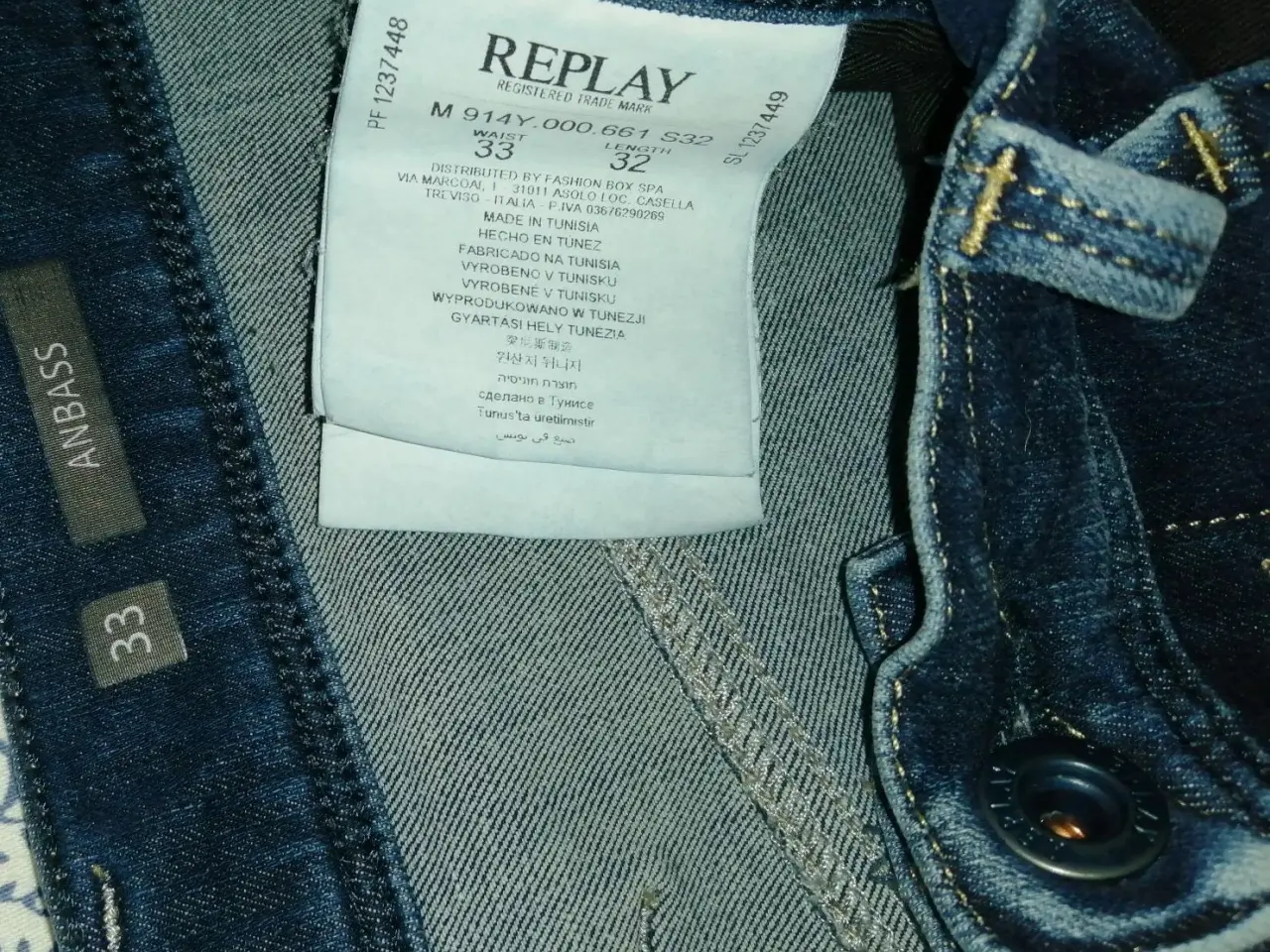 Billede 5 - REPLAY "ANBASS" MED STRÆK I FLOT STAND, W33/32