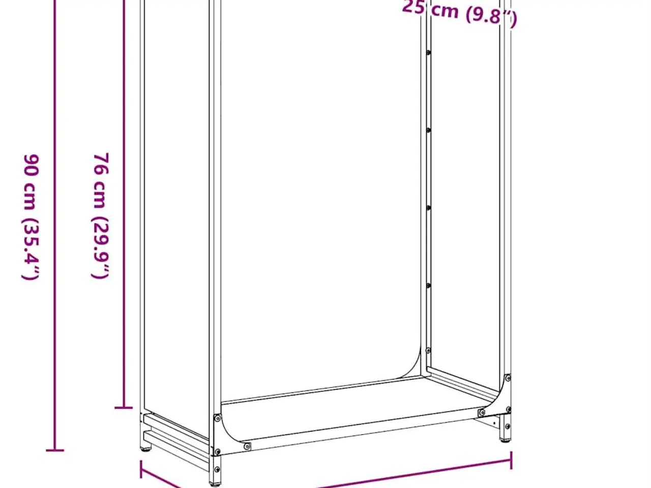 Billede 11 - Brændestativ 60 × 28 × 90 cm - koldvalset stål, sort