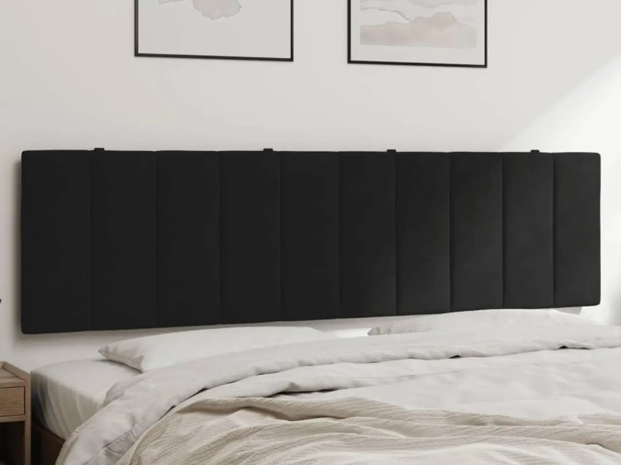 Billede 1 - Gavlpude Hanko 180 cm - velour, sort