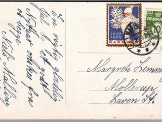 Julemærke 1929 på Postkort