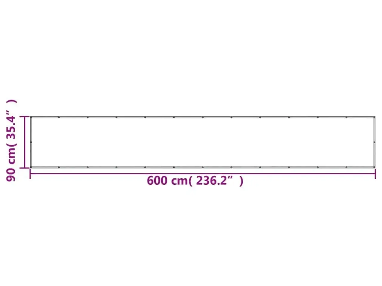 Billede 6 - Altanafskærmning 90×600 cm - 100 % polyester, lysegrå