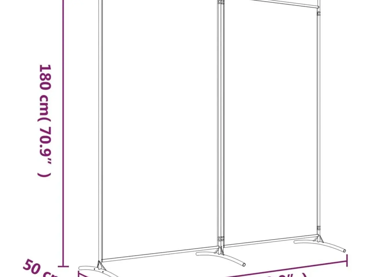 Billede 8 - 2-panels rumdeler i stof - 175 × 180 cm, antracitgrå