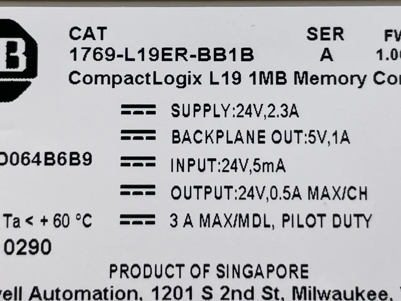 Billede 3 - Allen-Bradley 1769-L19ER-BB1B CompactLogix L19 1MB