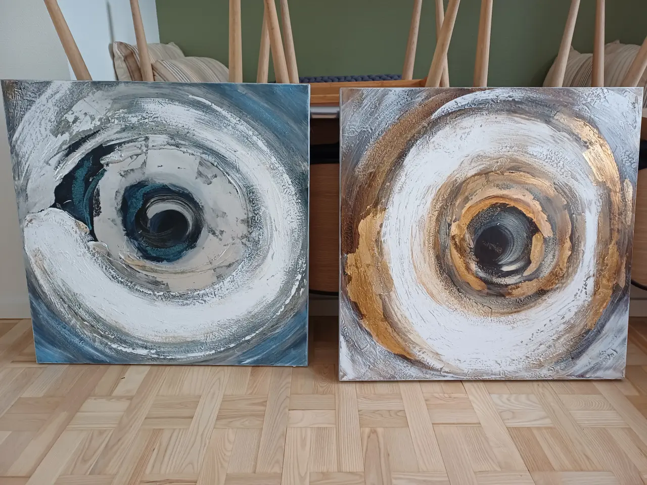 Billede 1 - Smukke håndmalede malerier 80x80 cm
