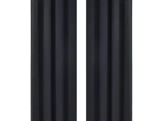 Mørklægningsgardiner 2 stk. med metalsnøreringe 135x175 cm sort