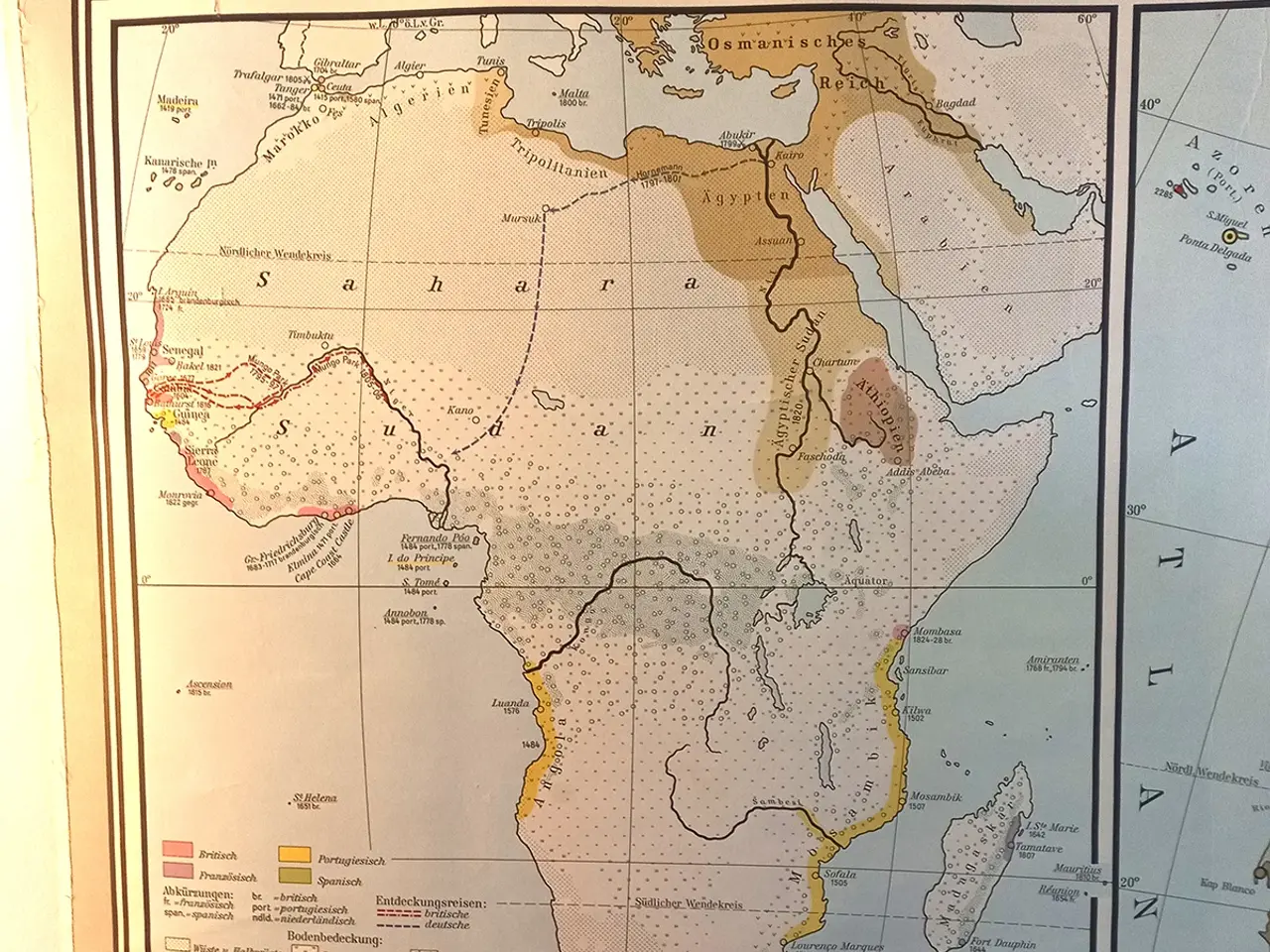 Billede 3 - Gl. tysk skolekort "Afrika fra kolonisering til...
