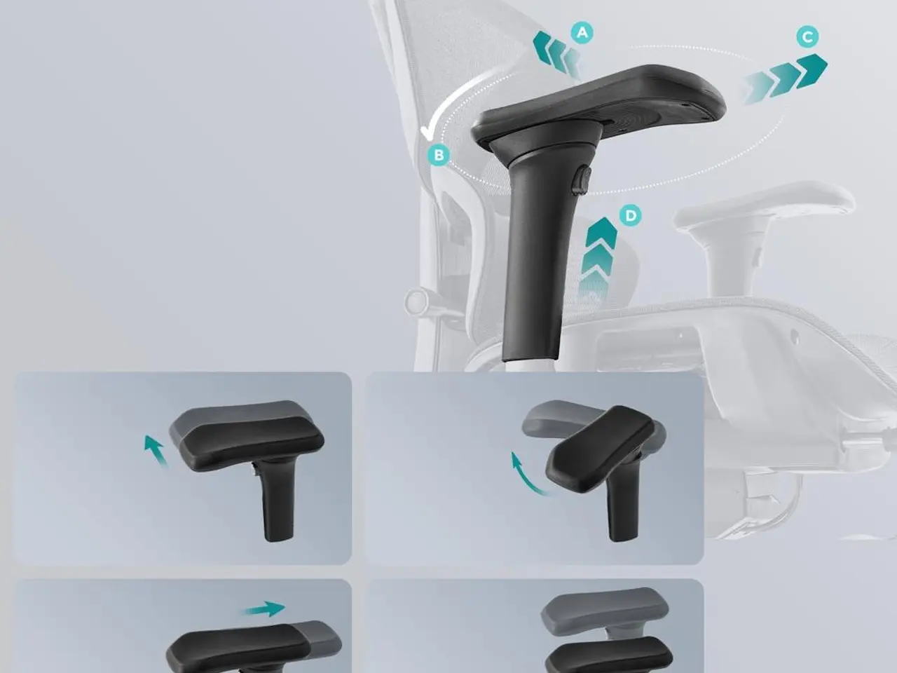Billede 6 - Ergonomisk kontorstol med dobbelt ryglæn - Ink Black