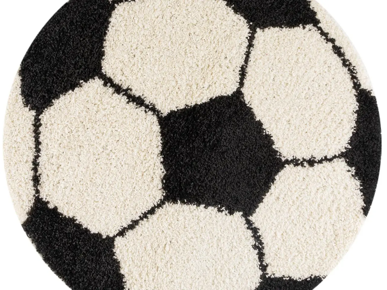 Billede 1 - FUN Fußball sort rundt børnetæppe - 120 x 120 cm