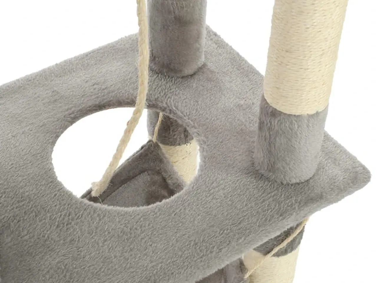 Billede 7 - Kradsetræ til katte 140 cm - grå med sisal-kradsestolper