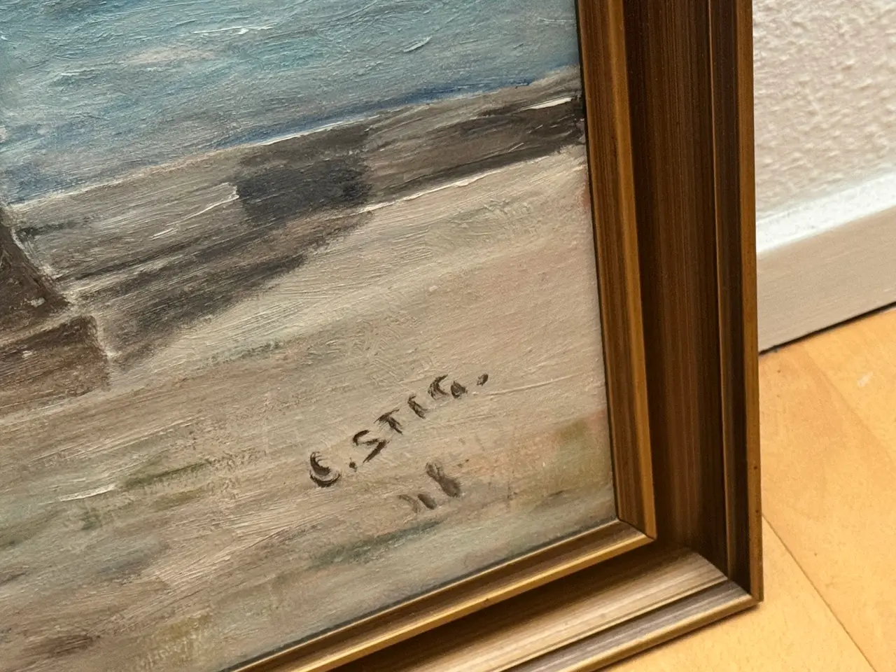 Billede 2 - Olie maleri af Skælskør havn