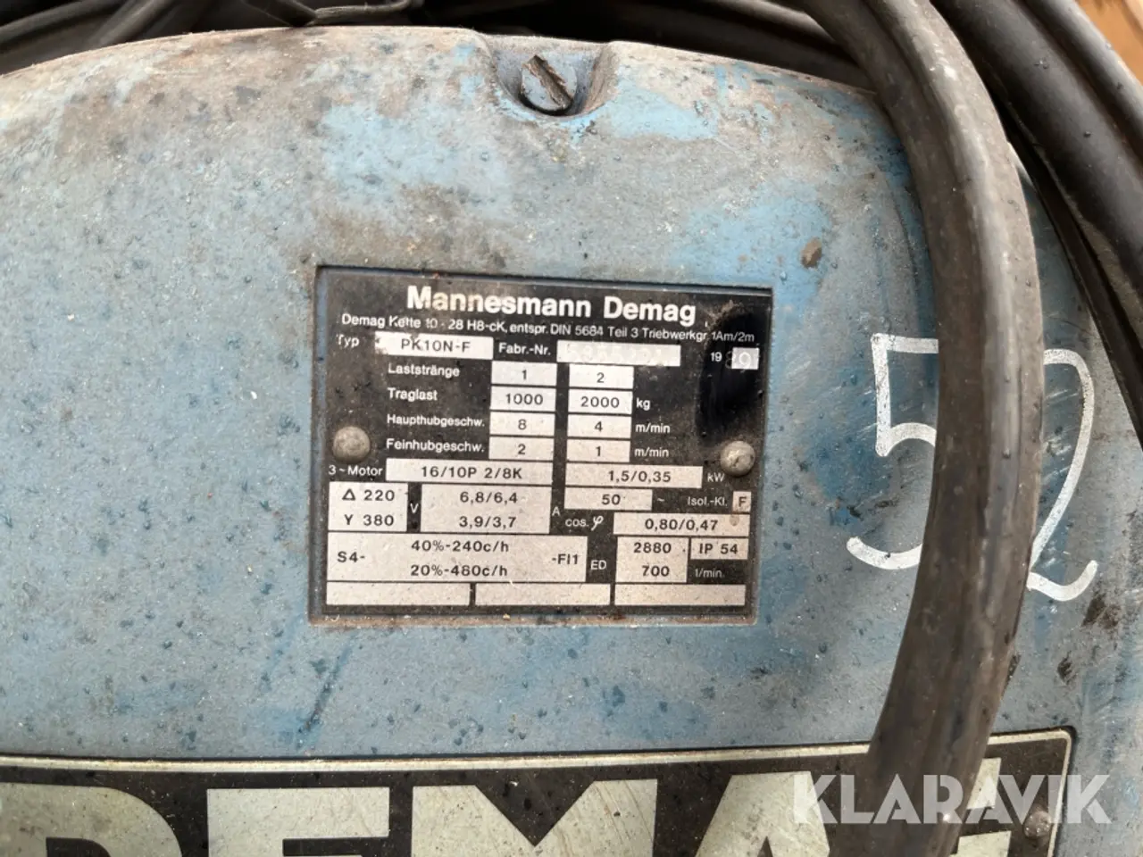 Billede 4 - El-Talje Demag 2000kg