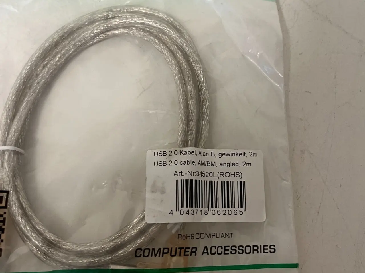 Billede 6 - parti of 2x InLine USB 2.0 kabel AM to BM Angled