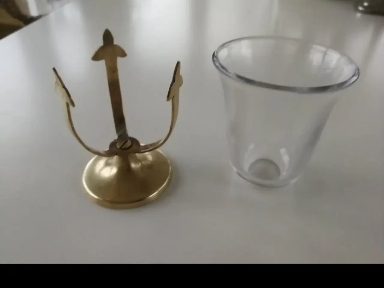 Billede 2 - Art Nouveau/ Art Déco Opsats i Messing og Glas