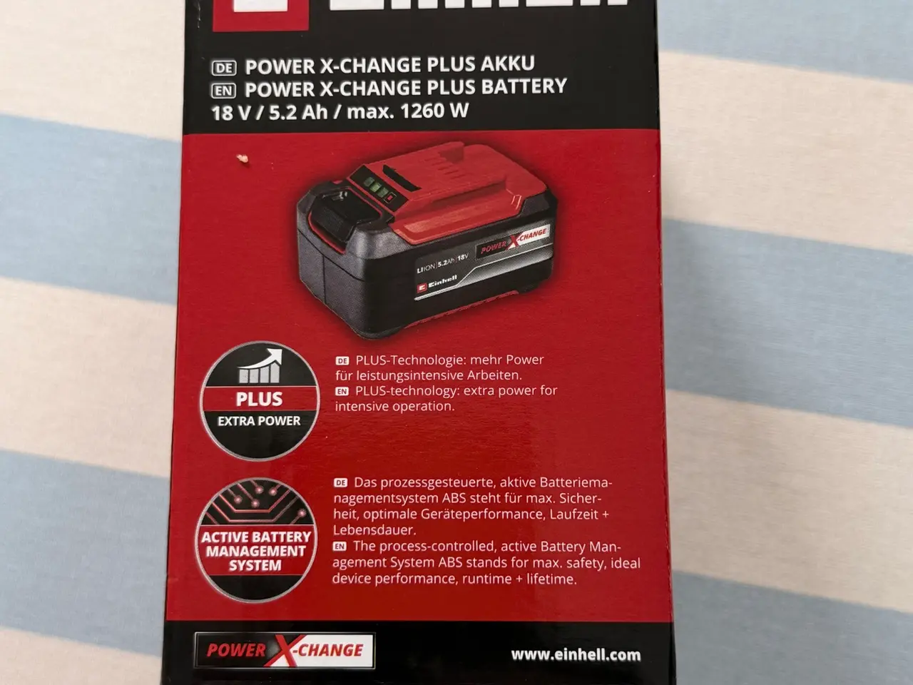 Billede 2 - Einhell, Batteri, 18 V/5,2 Ah, Power X-Change Plus