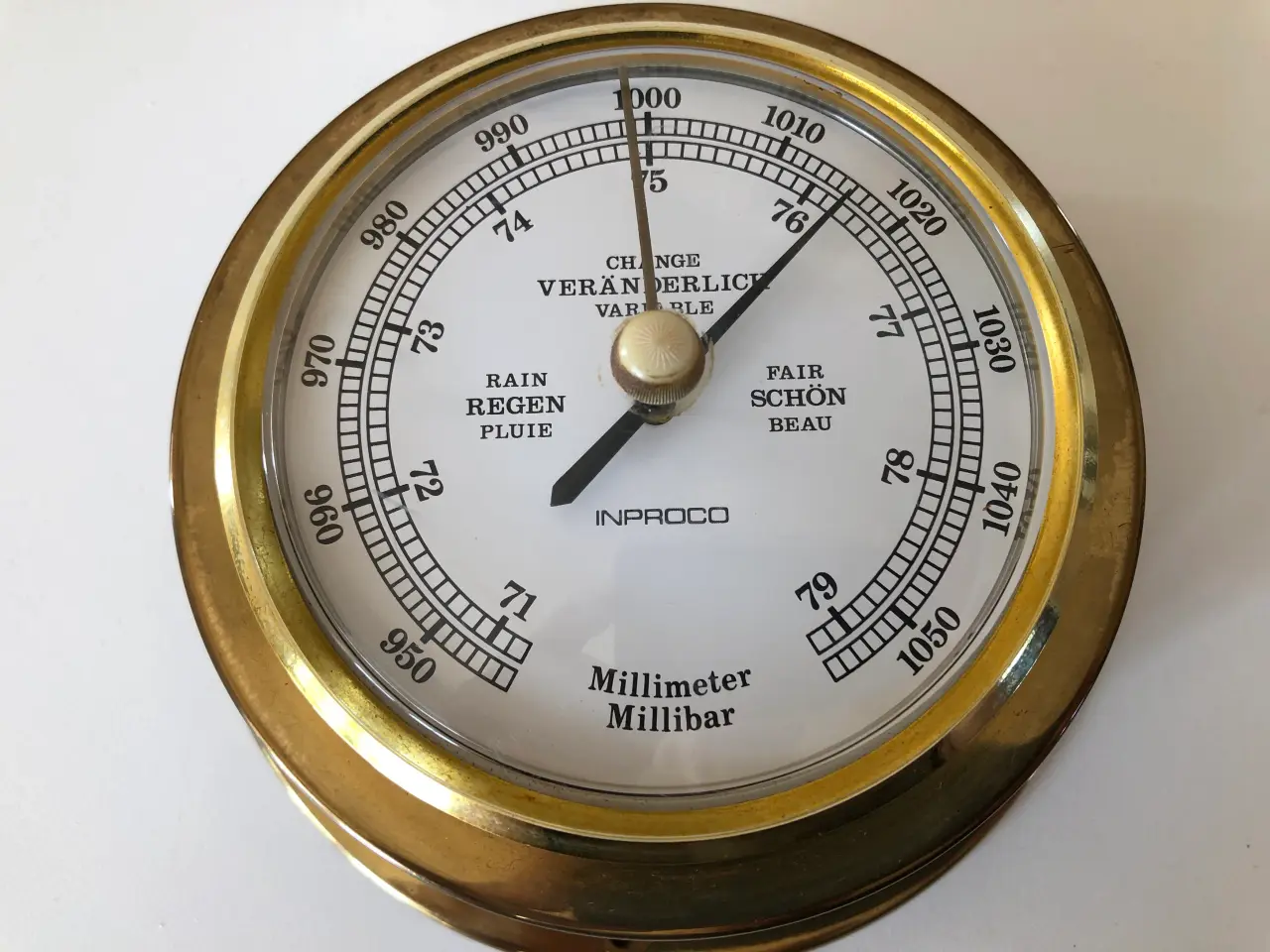 Billede 1 - Skibsbarometer i messing fra Inproco