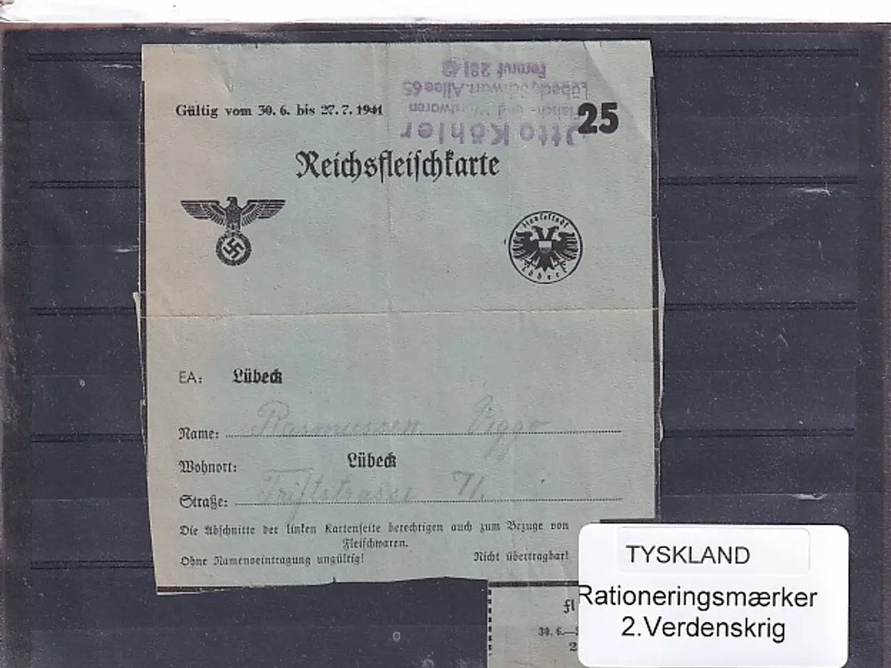 Billede 1 - Tyskland - Rationeringsmærker - 2. Verdenskrig