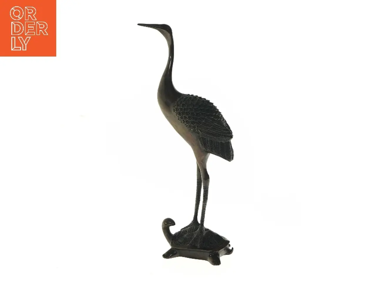 Billede 1 - Kinesisk Trane stående på skildpadde (str. 32 cm)
