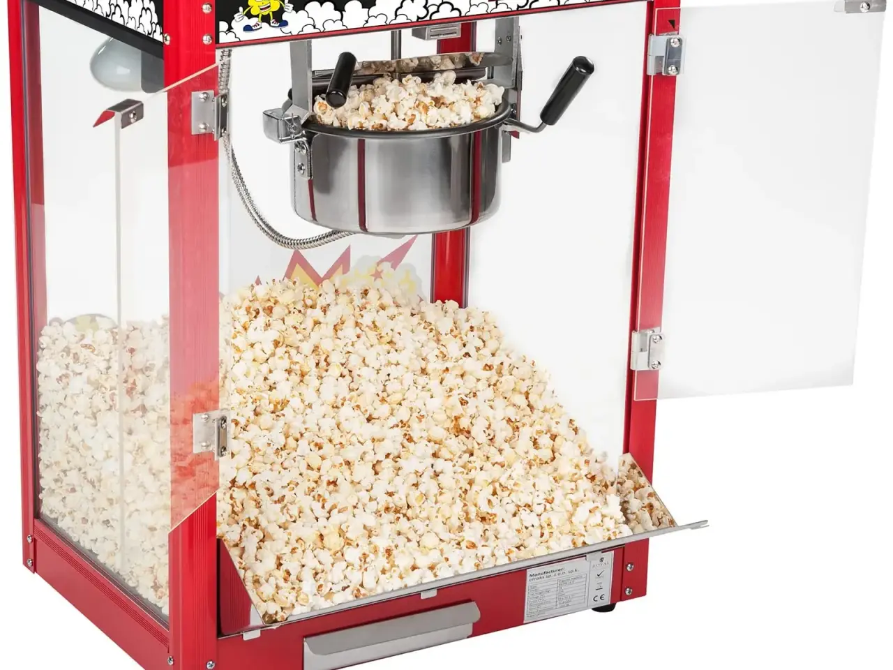 Billede 9 -  Popcornmaskine med vogn 88 L – 1600 W – rød