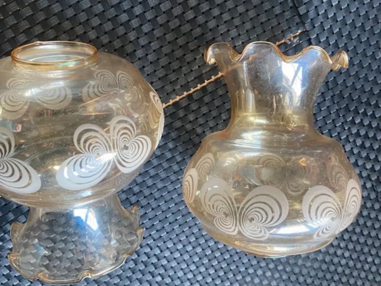 Billede 6 - 2 stk. Vintage lampeskærme i glas