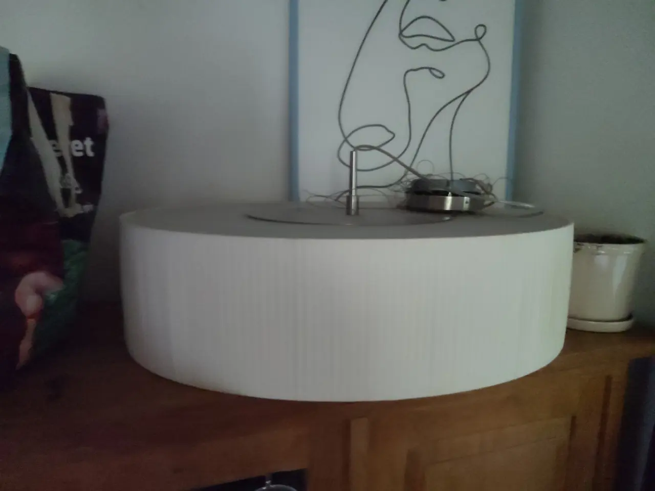 Billede 1 - Lampe med plisseret stof kant