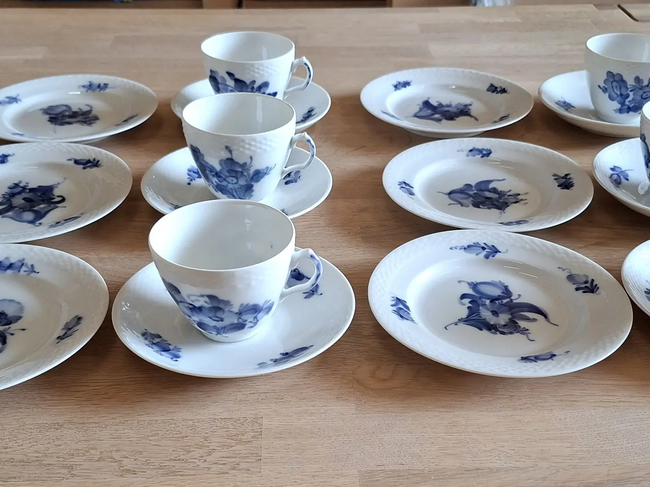 Billede 6 - 22 Royal Copenhagen Blå Blomst Flettet kaffestel