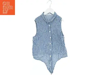 Kortærmet bodystocking med blå/hvide tern fra H&M (str. 158)