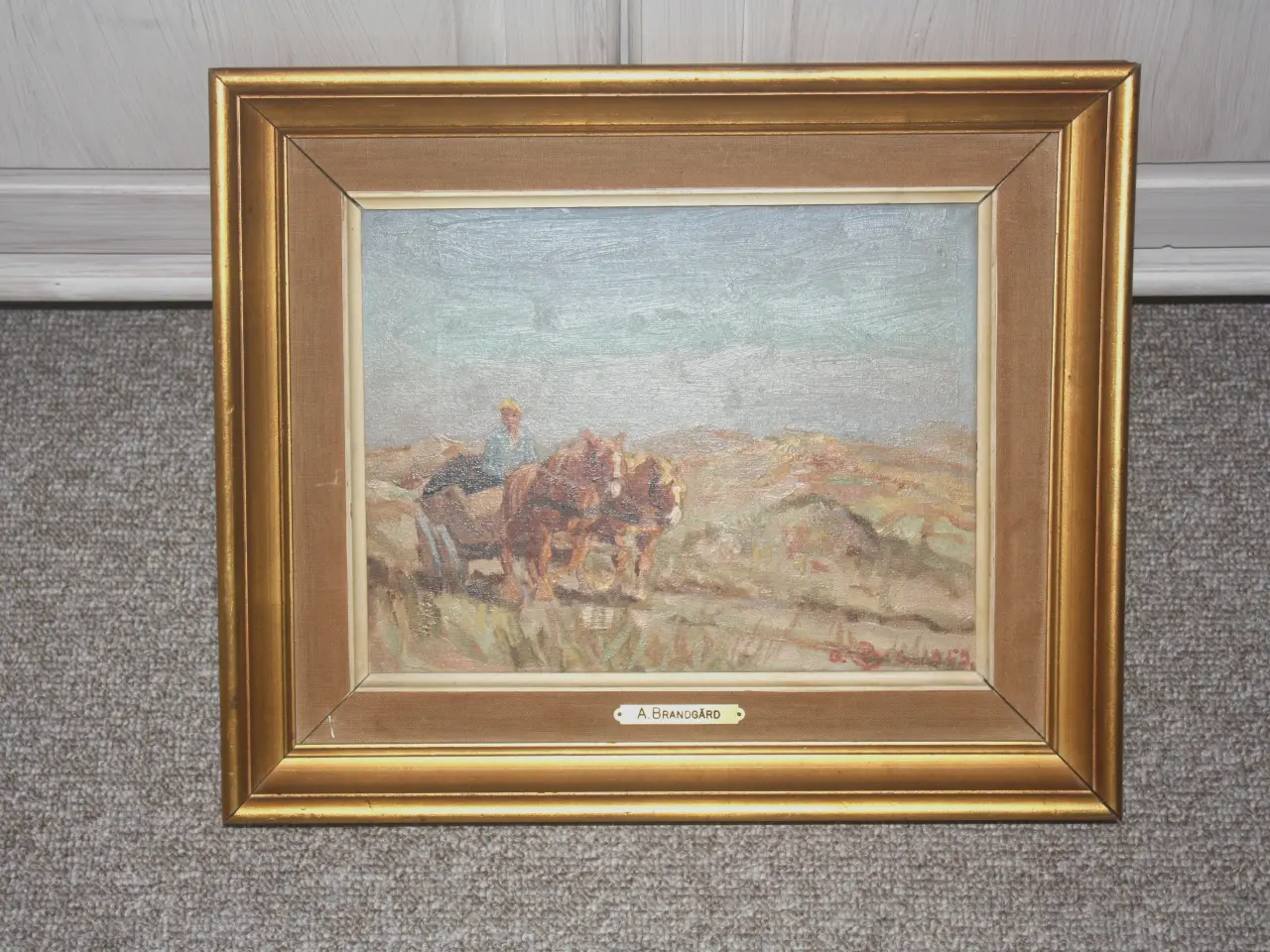 Billede 1 - Oliemaleri A. Brandgård underskrift A.B.A 1959