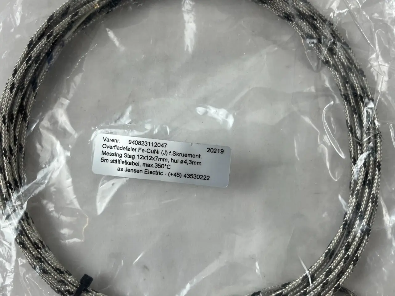 Billede 4 - Type J Thermocouple Probe 5m Stainless Braided