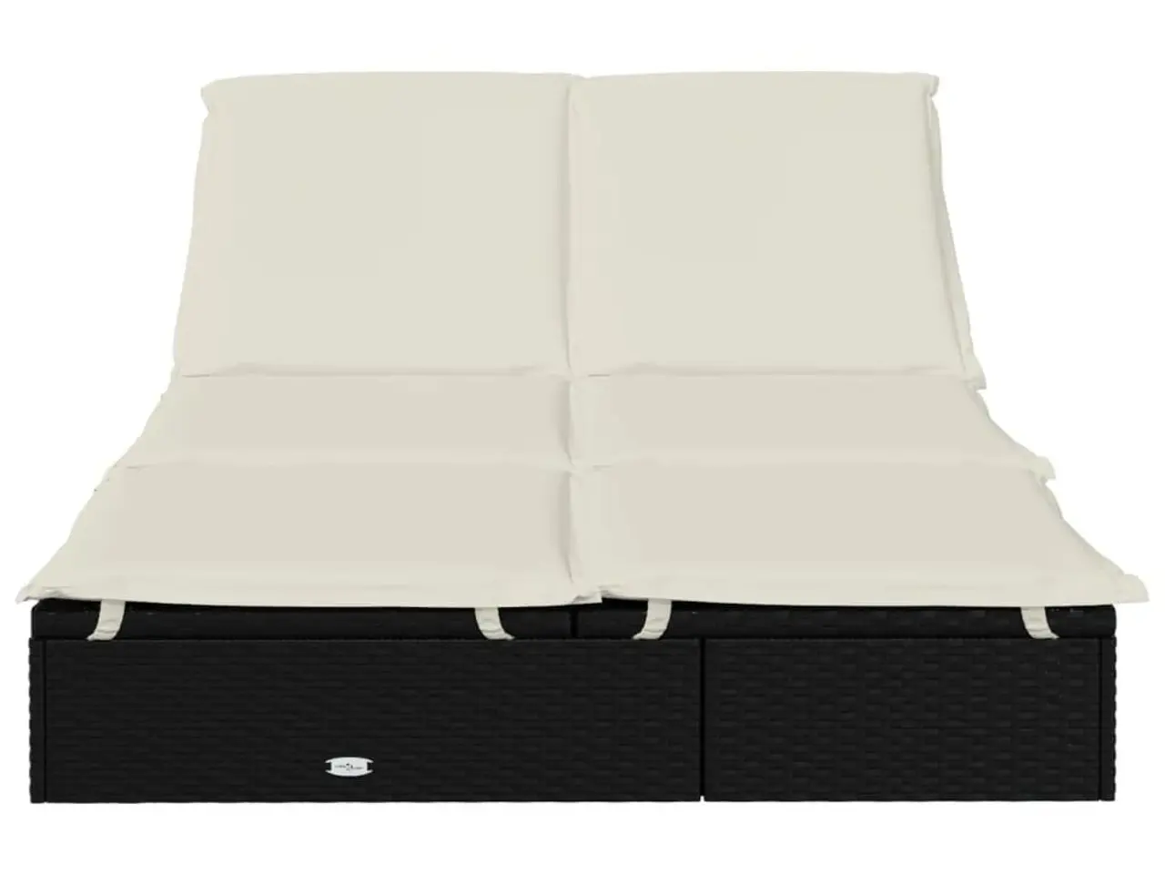 Billede 4 - 2-personers solseng i polyrattan med hynder - sort/creme