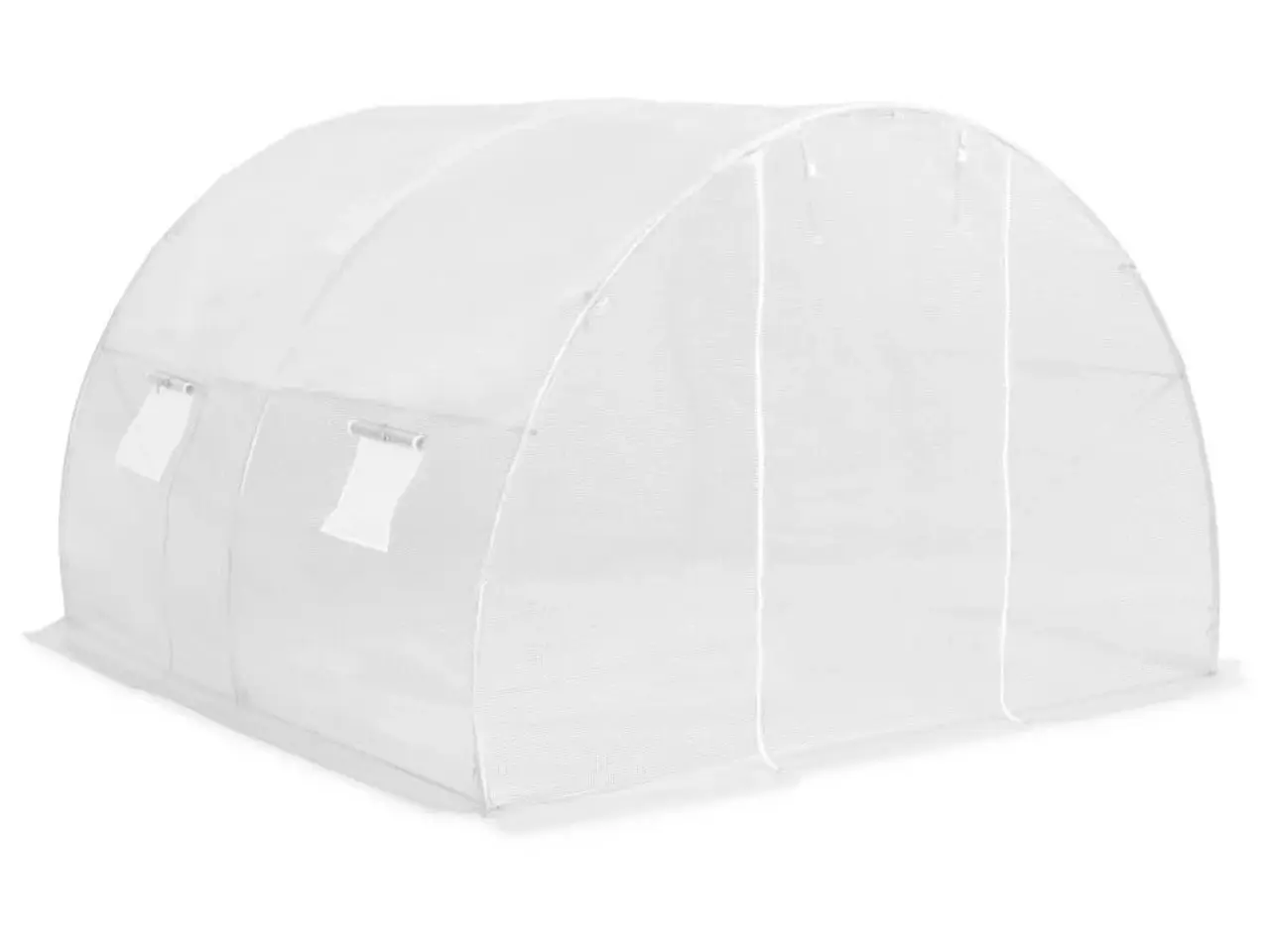 Billede 5 - Drivhus 9 m² - 300 × 300 × 200 cm, hvidt PE-net og galvaniseret stel