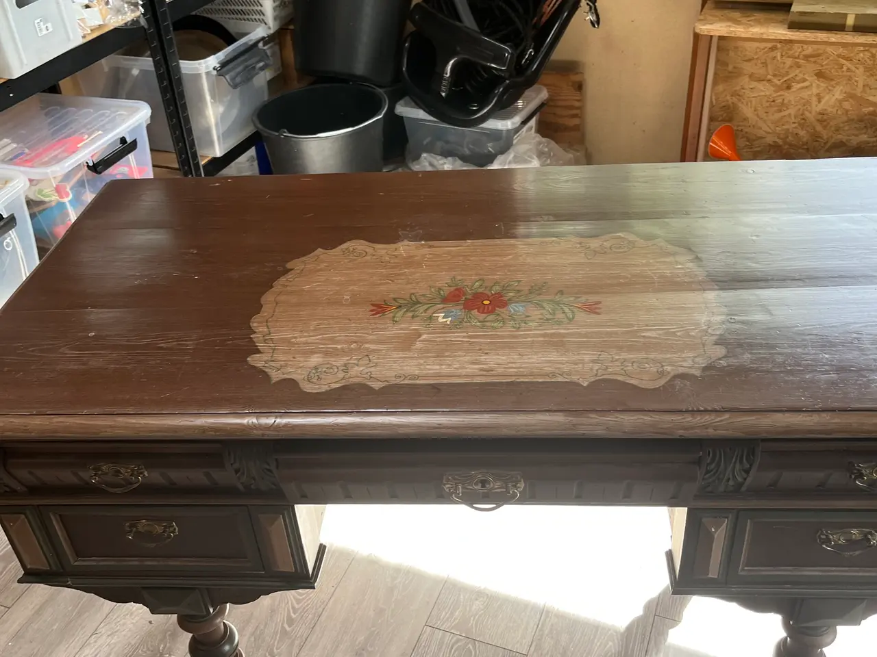Billede 2 - Skrivebord antik brun